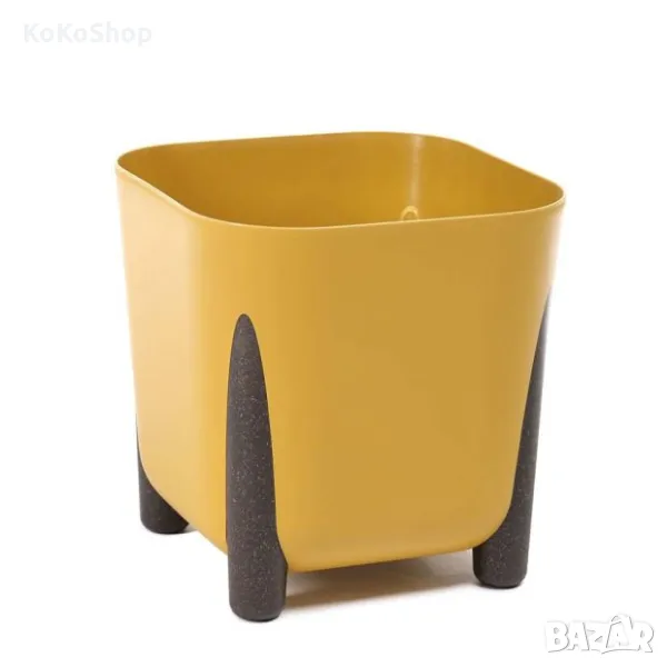 Кашпа-20.8х20.8х20.6 см./жълта кашпа/пластмасова кашпа, снимка 1