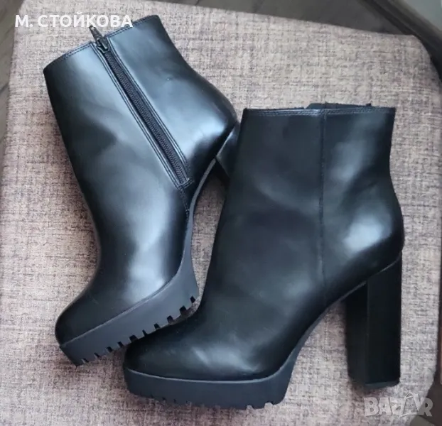 нови черни боти на дебел ток от HM , снимка 1