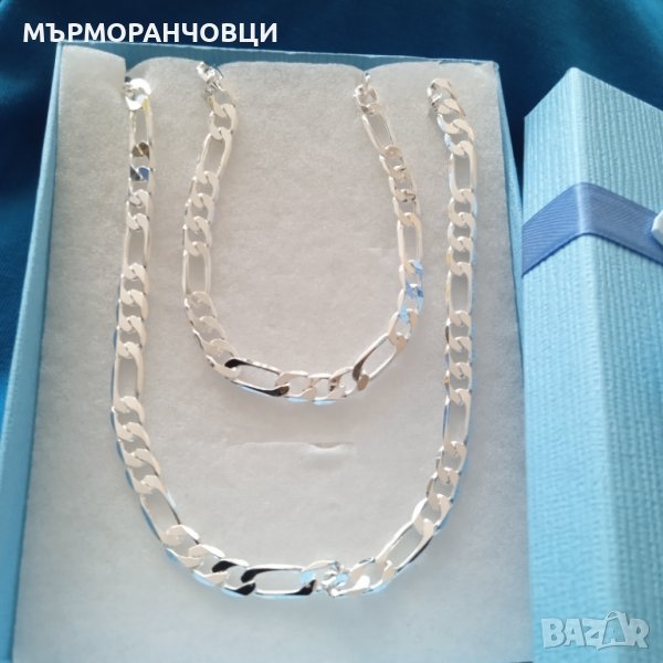 Нов, масивен сребърен комплект за мъж. С подаръчна кутия, снимка 1