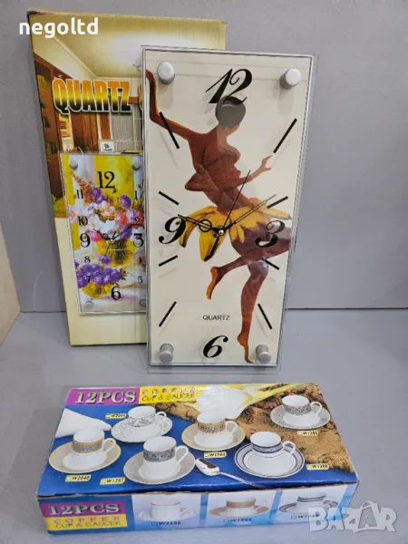 НОВ! Красив часовник-картина + сервиз за кафе    Цена 19.90лв! Страхотен подарък!, снимка 1