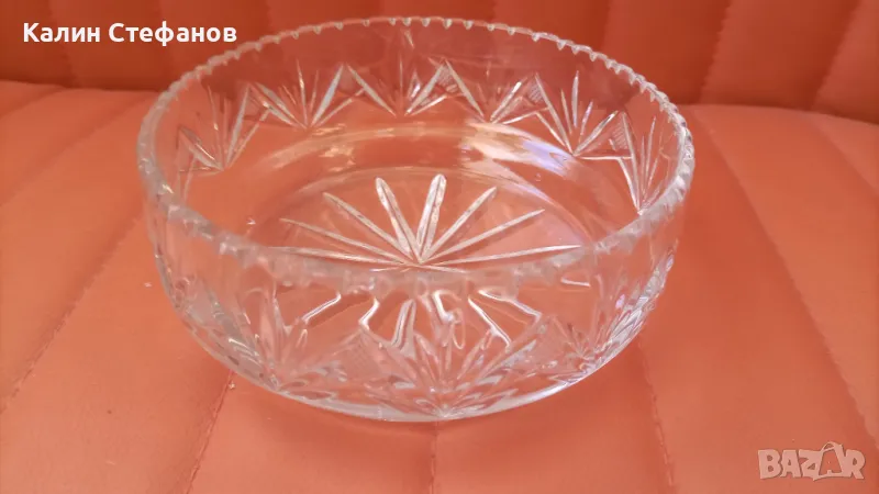 Стилна кристална кръгла бонбониера, снимка 1