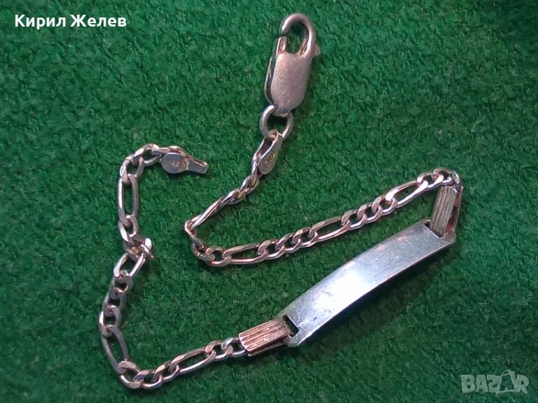 ПРЕКРАСНА ИТАЛИАНСКА СРЕБЪРНА ГРИВНА СРЕБРО 925 ITALY с БЯЛА ПОЗЛАТА 43202, снимка 1