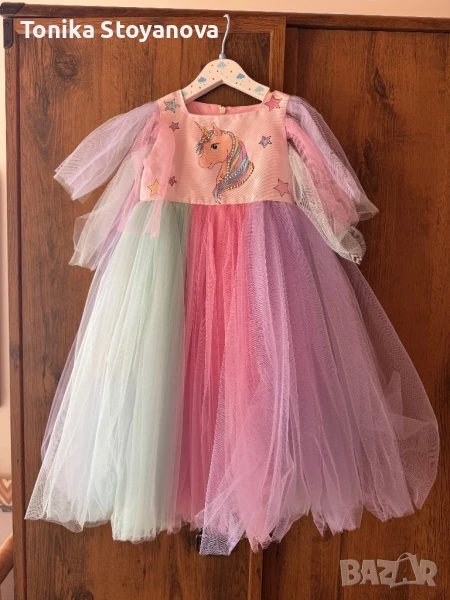 Елегантна рокля Eirene, размер 98 , с кристали Swarovski, снимка 1