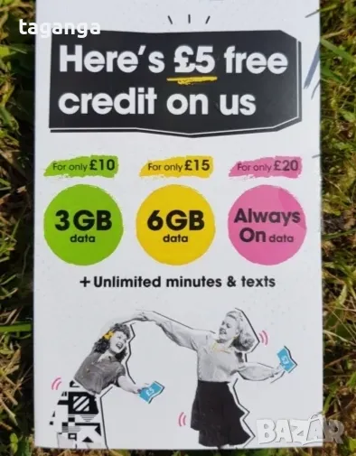 Предплатена английска сим карта, снимка 1