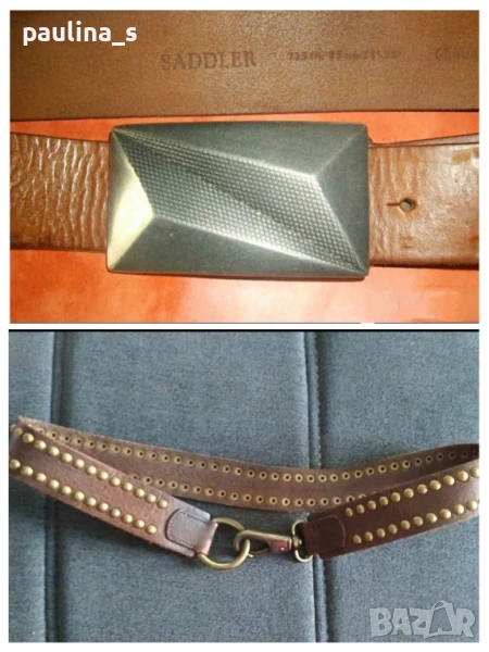 Два различни броя / Винтидж! Унисекс колан от естествена кожа "Saddler" и "Banana Republic" , снимка 1