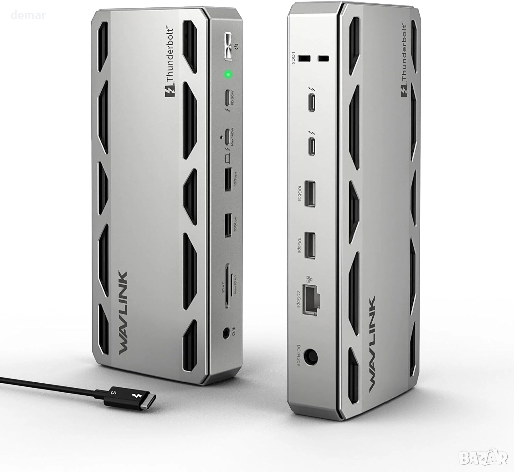 WAVLINK Thunderbolt 5 Dock, 12-в-1 TB5 докинг станция, 8K дисплей, снимка 1