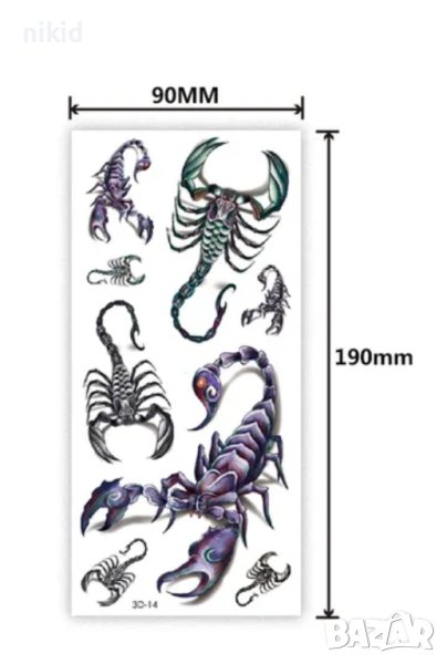 Скорпион скорпиони временна татуировка татос татус Tattoo, снимка 1