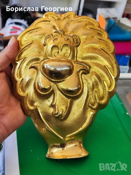Месингова пластика скулптура лъв, снимка 1