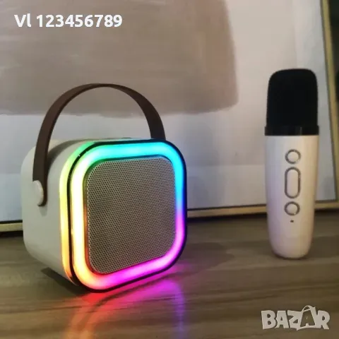 K12 Мини Bluetooth високоговорител С 2 караоке микрофона, снимка 1