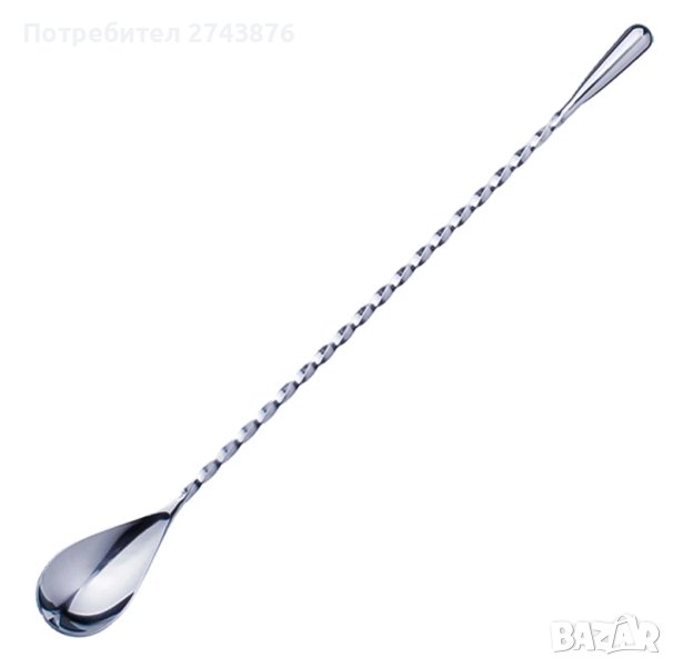 ДЪЛГА КОКТЕЙЛНА УСУКАНА ЛЪЖИЧКА-30СМ,НЕРЪЖДАЕМА СТОМАНА, снимка 1