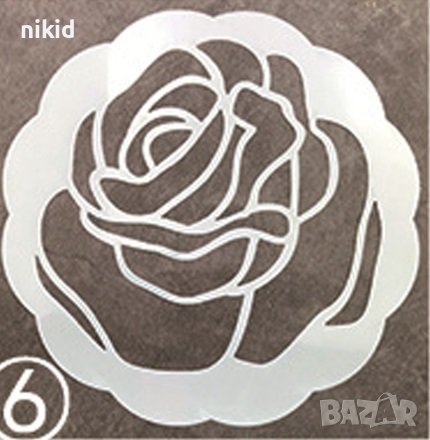Цъфнала роза цвете цвете боя стенсил шаблон за спрей за торта украса Scrapbooking, снимка 1