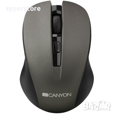 Мишка Безжична CANYON CNE-CMSW1G 1200dpi 3 btn Сиво-Черна Wireless Optical Mouse, снимка 1