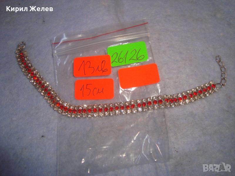 КРАСИВА ПОСРЕБРЕНА ИНКРУСТИРАНА с ФАСЕТИРАНИ ЦВЕТНИ КРИСТАЛИ АРТ ДЕКО СТИЛ ГРИВНА 26126, снимка 1