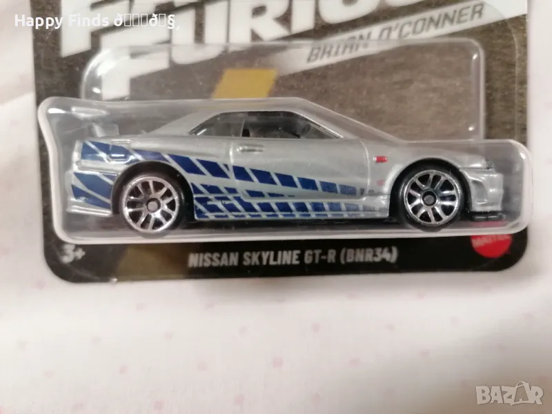 Hot Wheels Nissan Skyline GT-R BNR34 Fast end furious Brian O`Conner, снимка 1