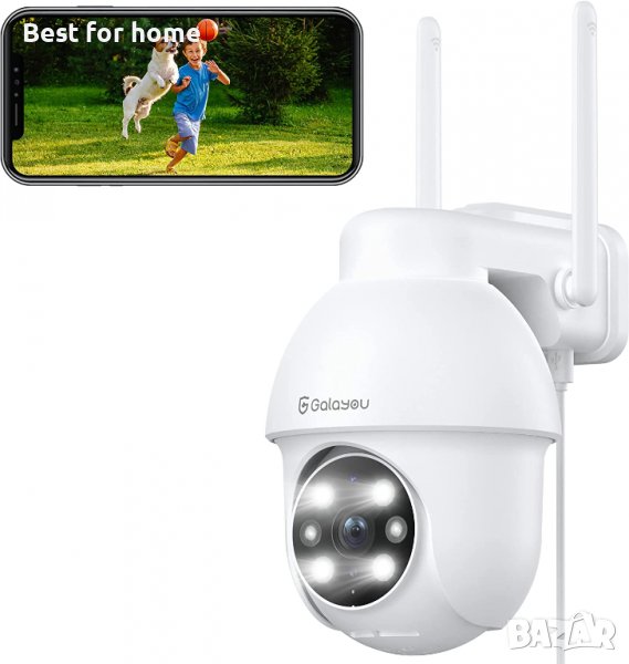 GALAYOU 2K охранителни камери на открито, WiFi домашно видеонаблюдение,водоустойчива камера,цветно, снимка 1