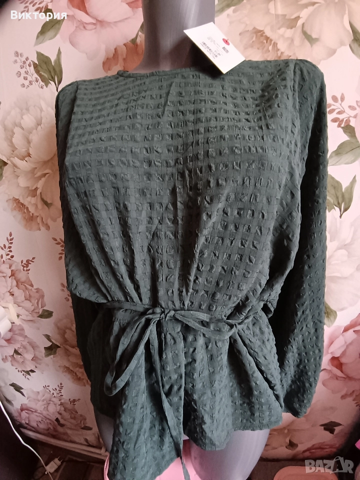 дамска зелена риза , снимка 1