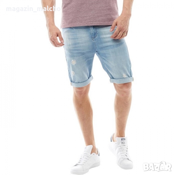 МЪЖКИ КЪСИ ДЪНКИ - Crosshatch Treyrip Ripped Denim Shorts; размери: W32, снимка 1