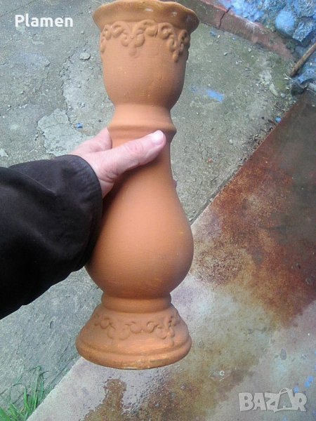 Керамична ваза боядисана в кафяво, снимка 1
