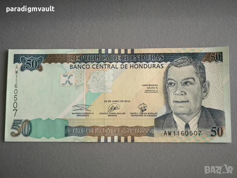 Банкнота - Хондурас - 50 лемпира UNC | 2019г., снимка 1