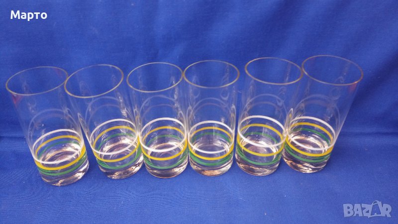 Ретро чаши за безалкохолно с цветни рингове , снимка 1