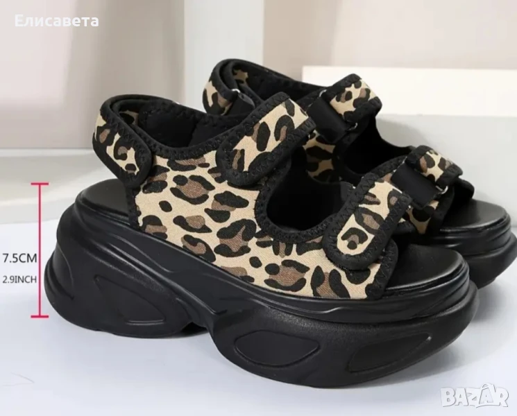 Дамски модерни сандали на платформа , снимка 1