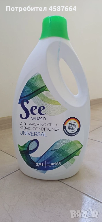 Гель + кондиционер для белья 5,9 л SEE Универсальная стирка, снимка 1
