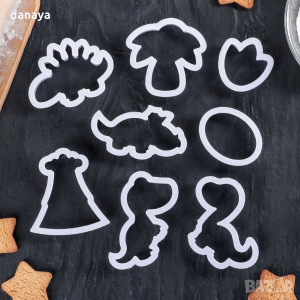 2308 Комплект форми за сладки Джурасик парк, 8 броя, снимка 1