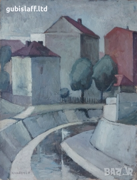 Картина, пейзаж, 1964 г., худ. Жечо Дунев (1926-1975), снимка 1