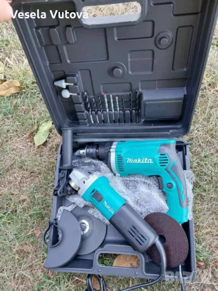 КОМПЛЕКТ МАКИТА ЪГЛОШЛАЙФ И БОРМАШИНА!, снимка 1