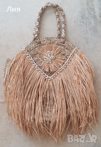 Голяма плажна сламена чанта