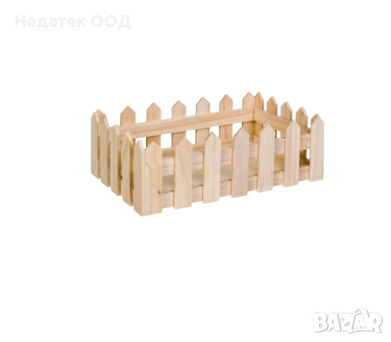 Дървена кошница, декоративна ограда, 23.5x14.5x8cm, снимка 1 - Декорация за дома - 44549850