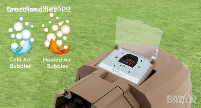 Надуваемо джакузи Pure Spa Bubble Therapy Intex, Надуваемо, диаметър 196 см, 4 места, PVC, бежов, снимка 3 - Басейни и аксесоари - 50083770