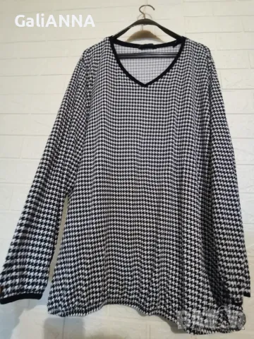 СТРАХОТНА ТУНИКА В ЧЕРНО И БЯЛО 3XL-4XL, снимка 5 - Туники - 49350041