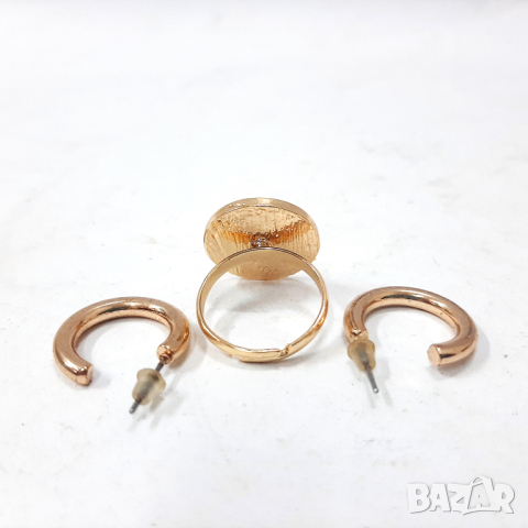 Пръстен с обеци комплект(8.3), снимка 3 - Бижутерийни комплекти - 44668796