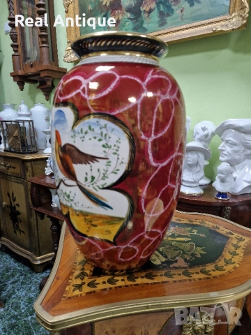 Уникална огромна белгийска авторска порцеланова ваза H.BEQUET , снимка 5 - Вази - 51784233