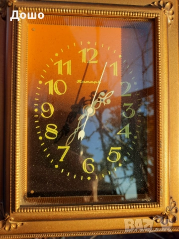 Винтидж стенен часовник Янтарь, СССР – 1970 – 1980 г. работещ, снимка 11 - Колекции - 53586592