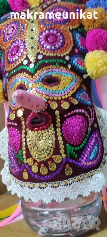 Кукерска маска, гугла, ръчна изработка, капашон,Новодел, Сурва, Кукерландия, снимка 3 - Колекции - 42880006