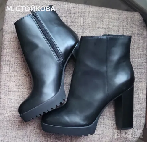 нови черни боти на дебел ток от HM 