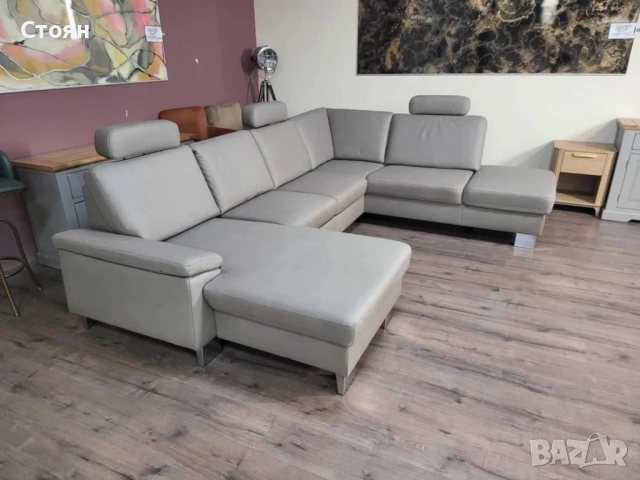 ПРОМОЦИЯ!!!Бежов П-образен ъглов диван от плат Sambia с функция сън, снимка 3 - Дивани и мека мебел - 52830077