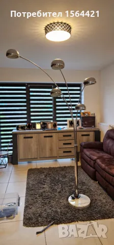 висока лампа хром със стойка и 5 абажура, Германия , снимка 4 - Други - 47968733