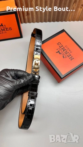 колан от естествена кожа в кутия hermes