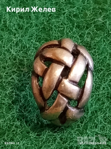 Пръстен стерлингово сребро с дизайн плетена кошнича ретро Арт бижу 20533, снимка 3 - Пръстени - 52884350