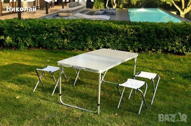 Комплект Сгъваема Маса и Столове Malatec промо цена