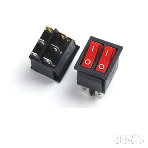 Двоен червен превключвател 20A 125V с две посоки, снимка 2 - Аксесоари и консумативи - 55865631