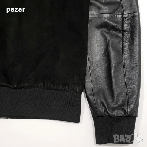 ZARA MAN Bomber Мъжко Кожено Яке Бомбър Естествена Кожа Велур M-L, снимка 5 - Якета - 53598159