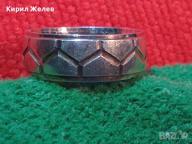 СРЕБЪРНА ФУТБОЛНО ОРНАМЕНТИРАНА ХАЛКА ПРЪСТЕН ОКСИДИРАНО ВИСОКА ПРОБА СРЕБРО РЪЧНА ИЗРАБОТКА 25830, снимка 15 - Пръстени - 35825874