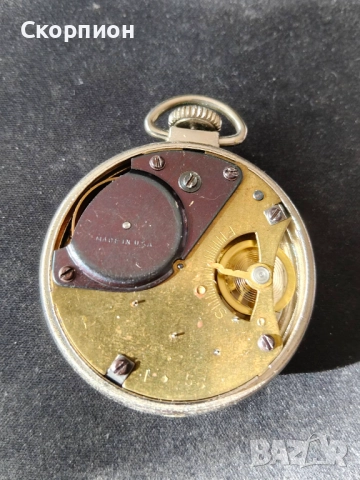 Американски джобен часовник - Westclox SCOTTY - MADE IN U.S.A. - Рядък, снимка 6 - Джобни - 50776891