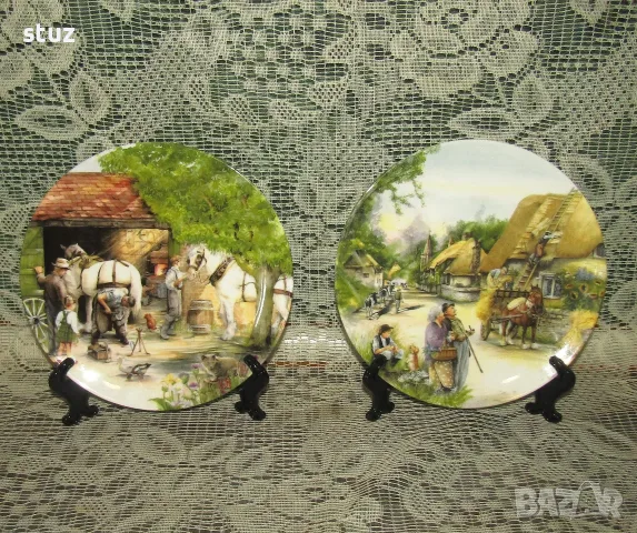 Колекционерски декоративни порцеланови чинии Royal Doulton, сет 2 бр. 