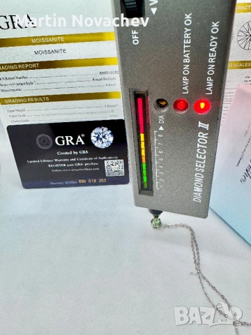 Сребърно колие с мойсанит (Диамант) 1 карат, снимка 14 - Колиета, медальони, синджири - 53509246