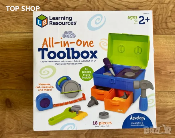 New Sprouts All-in-One Toolbox Комплект инструменти 18 ч. с кутия за носене, играчка за деца 2+ год., снимка 8 - Образователни игри - 49333158
